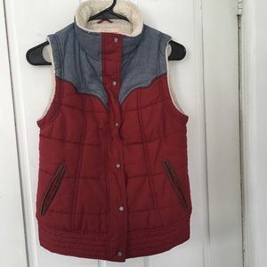 Retro style fleece lined vest